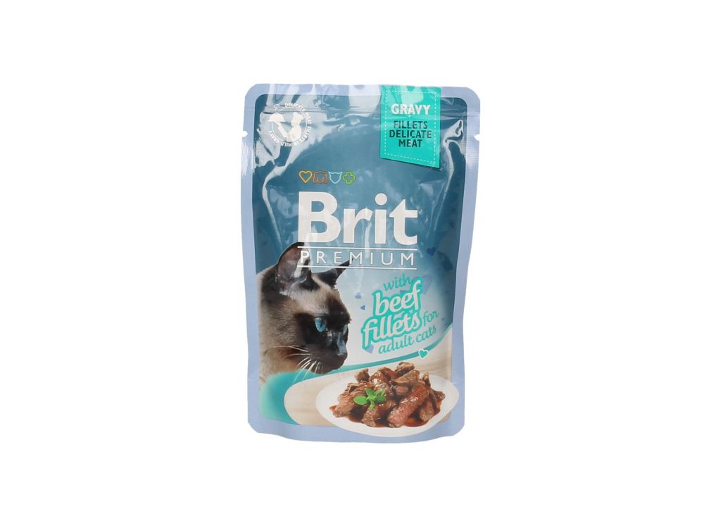 BRIT KOT SASZETKA 85G FILECIKI Z WOŁOWINY W SOSIE