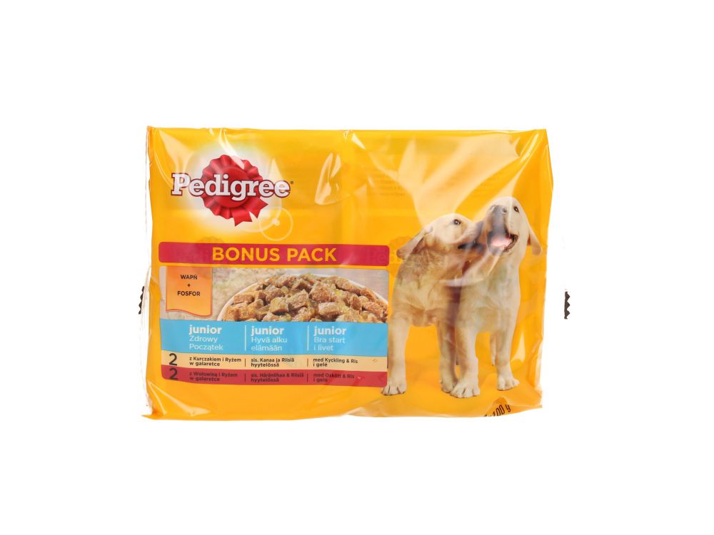 PEDIGREE SASZETKA 4X100G JUNIOR KURCZAKIEM I WOŁOWINĄ