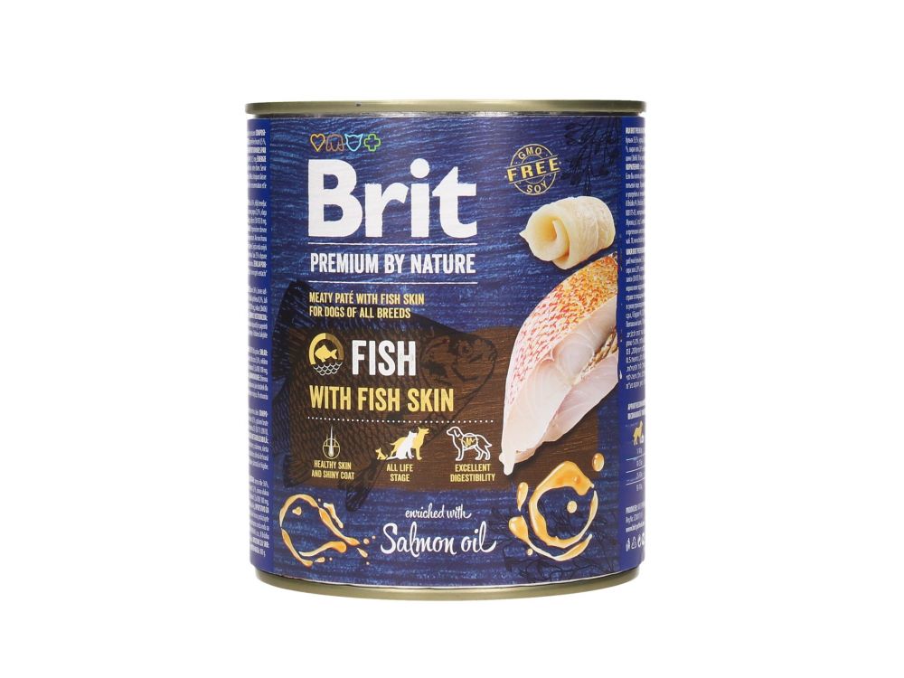 BRIT PREMIUM BY NATURE PUSZKA 800 G PIES FISH & FISH SKIN