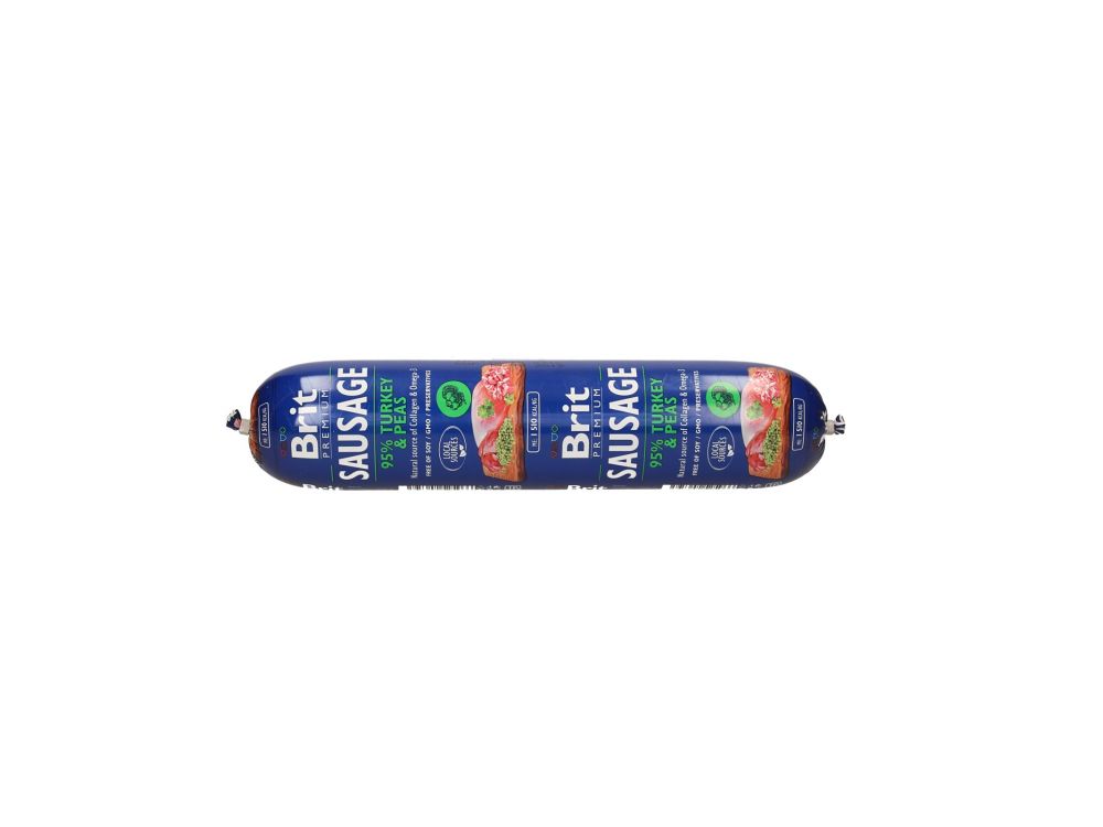 BRIT SAUSAGE TURKEY & PEA 800G