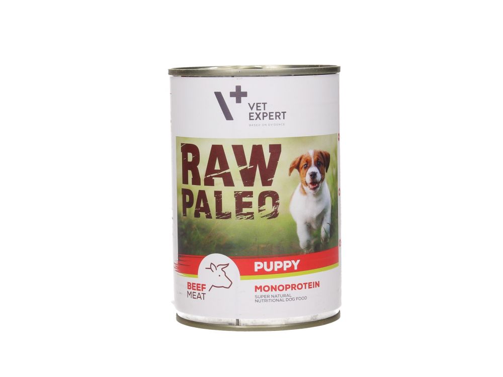 4T RAW PALEO DOG 400G MONOPROTEIN PUPPY WOŁOWINA PUSZKA