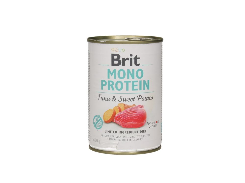 BRIT CARE PUSZKA 400G PIES MONO PROTEIN TUNA & SWEET POTATO