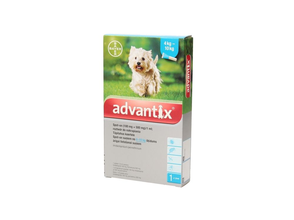 ADVANTIX SPOT-ON 1,0 ML 1 TUBA (4-10 KG)  ROZTWÓR DO NAKRAPIANIA