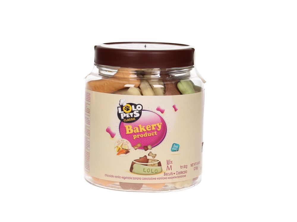 LOLO CIASTKA-TRESERKI KOŚCI M MIX 210G SŁOIK 210G 80601