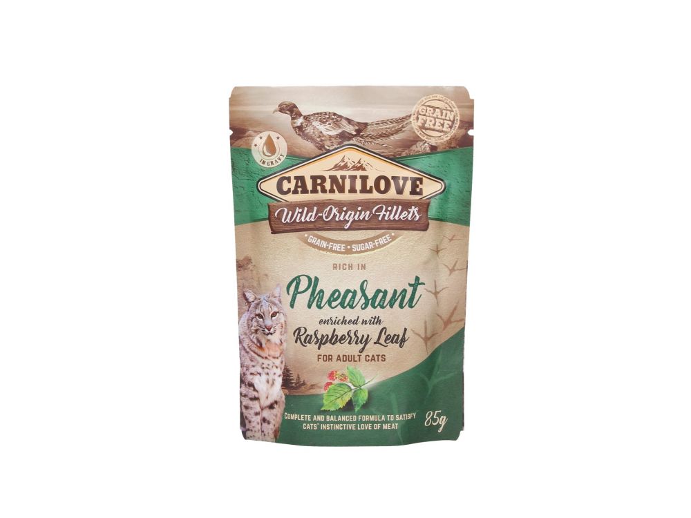 CARNILOVE KOT SASZETKA PHEASANT & RASPBERRY LEAVES 85G