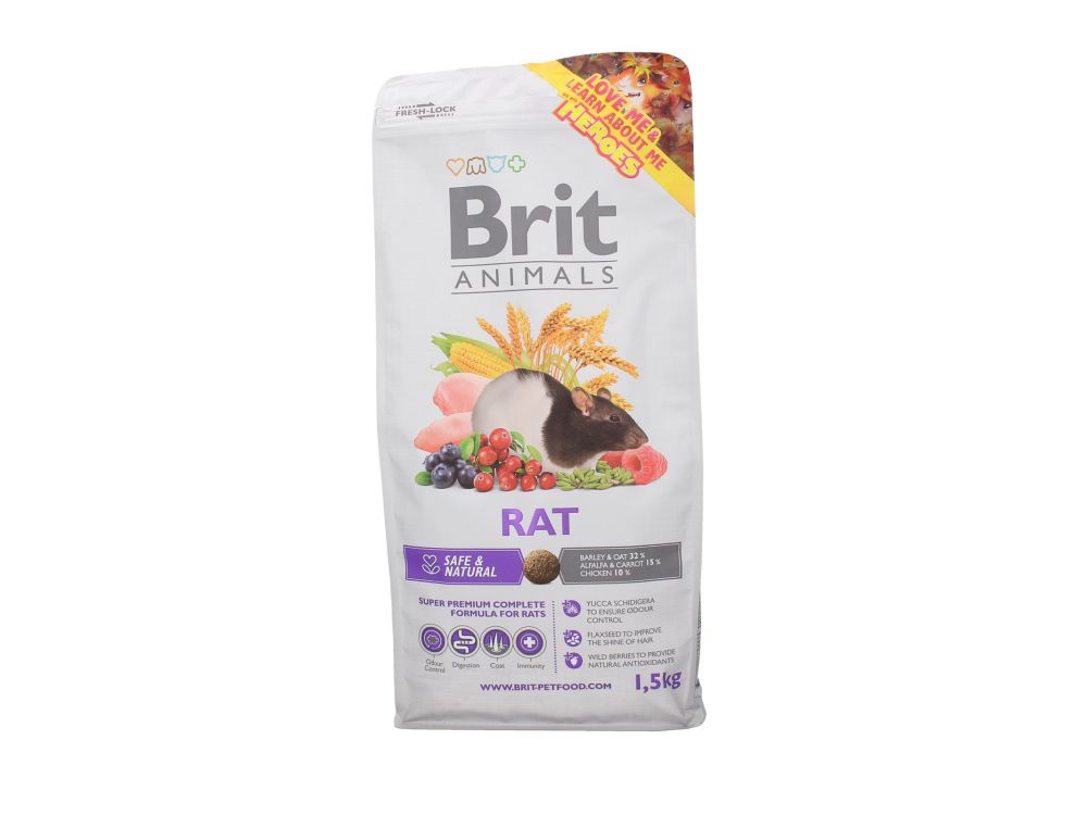 BRIT ANIMALS KARMA PEŁNOPORCJOWA DLA SZCZURA 1,5KG