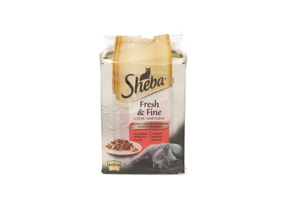 SHEBA MINI SASZETKA 6X50G MIĘSNE DANIA W SOSIE
