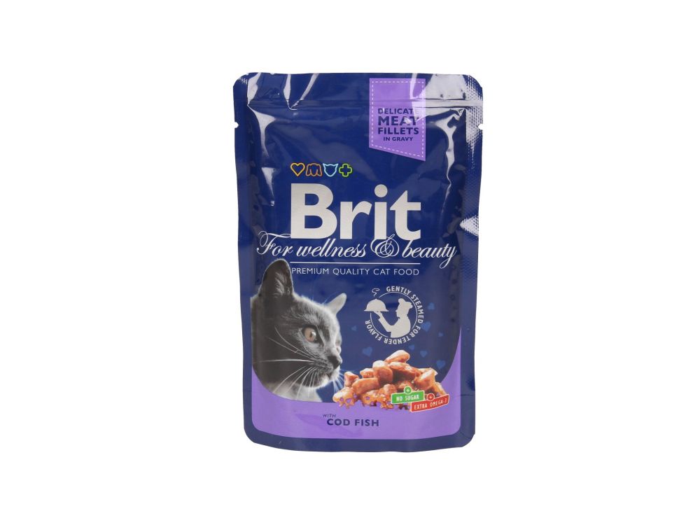 BRIT KOT SASZETKA 100G KAWAŁKI DORSZA W SOSIE
