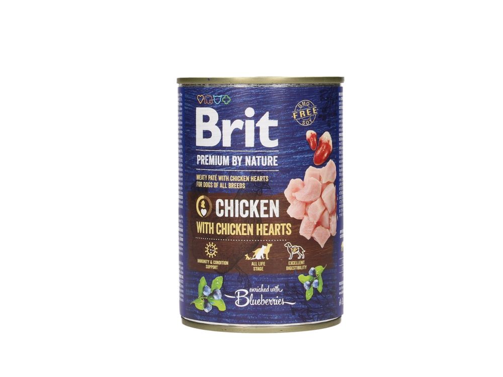 BRIT PREMIUM BY NATURE PUSZKA 400 G PIES CHICKEN & HEARTS