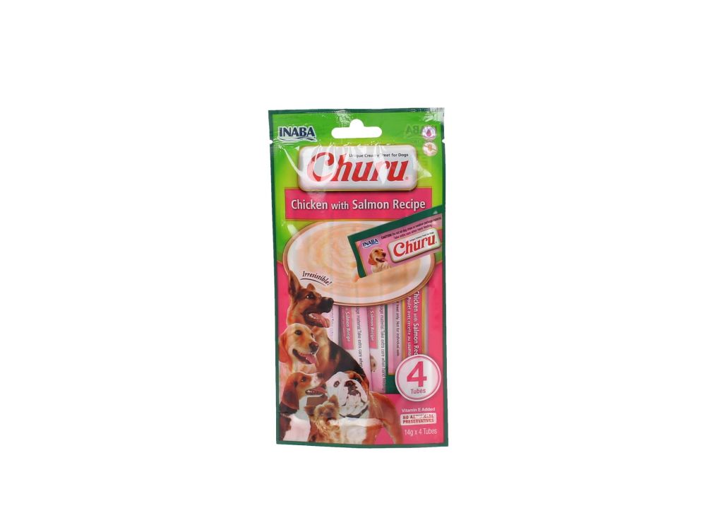 INABA DOG CHURU 4P CHICKEN WITH SALMON RECIPE 4X14G EUD613