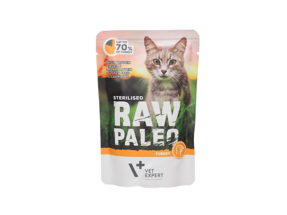4T RAW PALEO CAT 100G STERILISED TURKEY MEAT SASZETKA