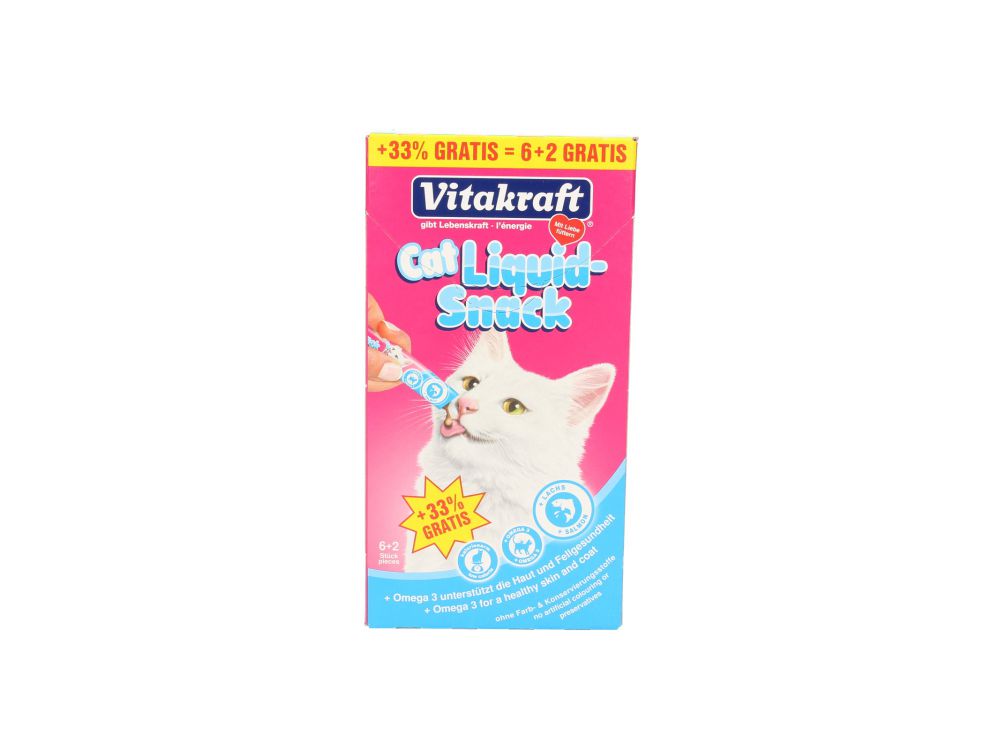 VITAKRAFT CAT LIQUID SNACK 6+2SZT. GRATIS ŁOSOŚ+OMEGA3 26683