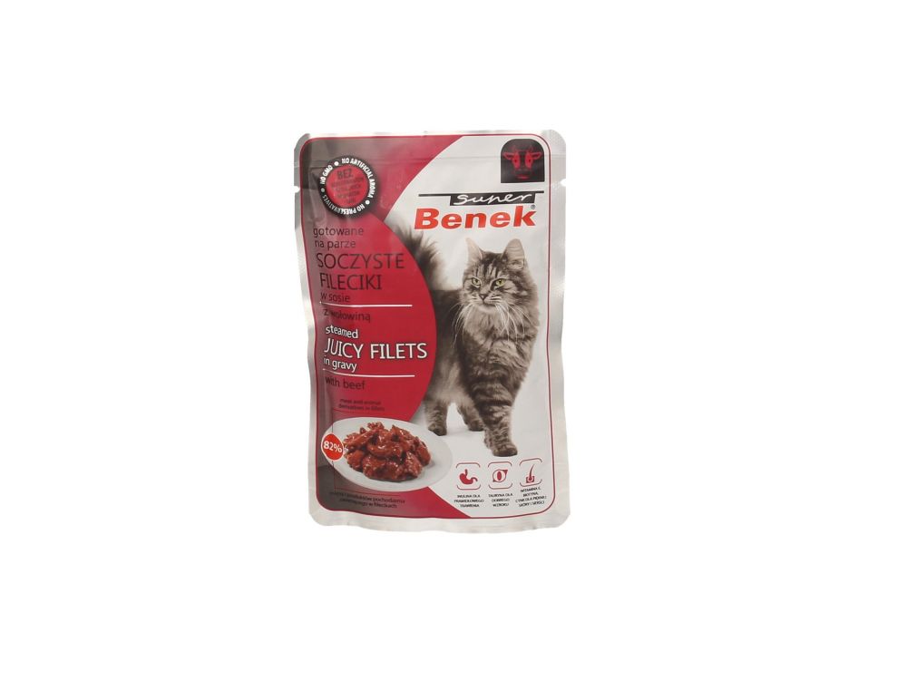SUPER BENEK SASZETKA FILECIKI W SOSIE Z WOŁOWINĄ 85G