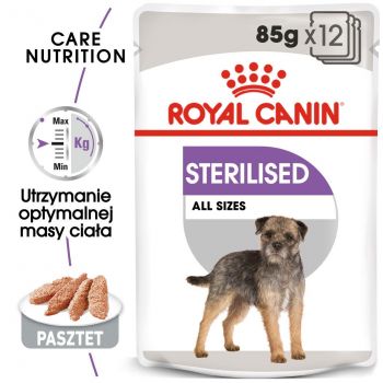 ROYAL CANIN CCN STERILISED KARMA MOKRA - PASZTET DLA PSÓW DOROSŁYCH, STERYLIZOWANYCH 85 G