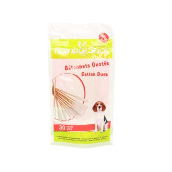 PATYCZKI DO CZYSZCZENIA USZU (BAMBOOSTICK) OP 30SZT.-PSY ŚREDNIE