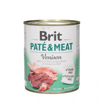 BRIT CARE PUSZKA 800G PIES PATE&MEAT VENISON