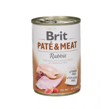 BRIT CARE PUSZKA 400G PIES PATE&MEAT RABBIT