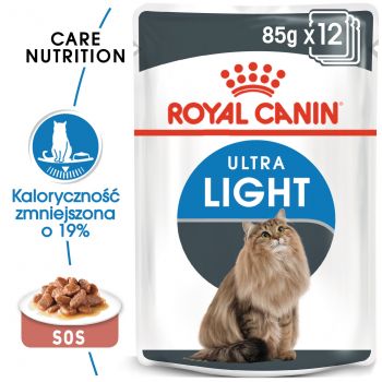 ROYAL CANIN Ultra Light w sosie karma mokra w sosie dla kotów dorosłych z tendencją do nadwagi 85 G