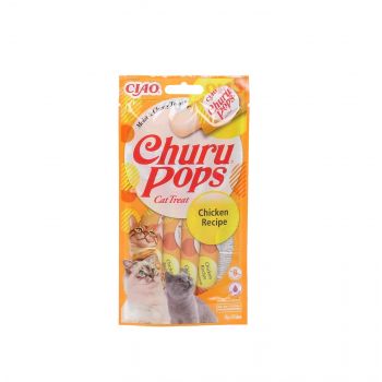 INABA CAT CHURU POPS CHICKEN RECIPE 4X15G EU712