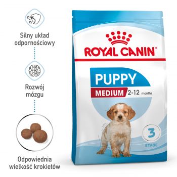 ROYAL CANIN Medium Puppy karma sucha dla szczeniąt, od 2 do 12 miesiąca, ras średnich 15 KG