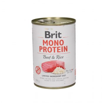 BRIT CARE PUSZKA 400G PIES MONO PROTEIN BEEF & RICE