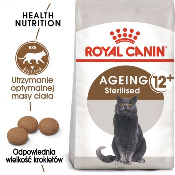 ROYAL CANIN AGEING +12 KARMA SUCHA DLA KOTÓW DOJRZAŁYCH, STERYLIZOWANYCH 4 KG