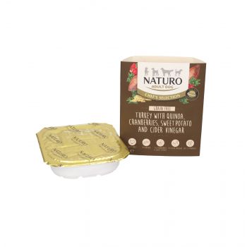 NATURO CHEF'S INDYK Z KOMOSĄ RYŻOWĄ,ŻURAWINĄ,SŁODKIM ZIEMNIAKIEM,OCTEM JABŁKOWYM 400G