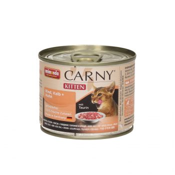 ANIMONDA CARNY PUSZKA 200G KITTEN CIELĘCINA/KURA/INDYK 83965