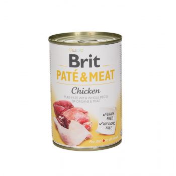 BRIT CARE PUSZKA 400G PIES PATE&MEAT CHICKEN