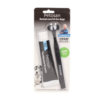 PETOSAN ZESTAW SZCZOTECZKA I PASTA DLA PSÓW RAS DUŻYCH I OLBRZYMICH POWYŻEJ 16KG