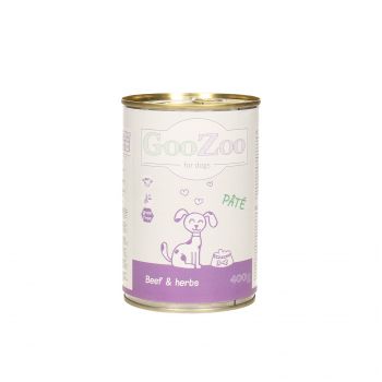 GOOZOO WOŁOWINA Z ZIOŁAMI PASZTET DLA PSA PUSZKA 400G