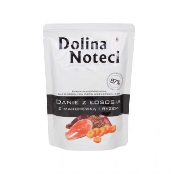 DOLINA NOTECI PREMIUM DANIE Z ŁOSOSIA Z MARCHEWKĄ I RYŻEM 300G