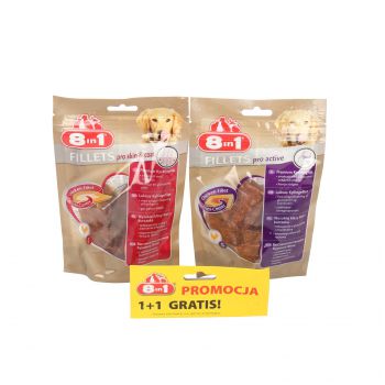 8IN1 FILLETS PRO ACTIVE S 80 G + FILLET PRO SKIN&COAT L 80 G  ZESTAW 1+ 1 GRATIS  600220