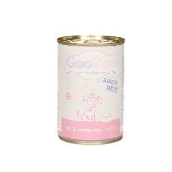 GOOZOO CIELĘCINA Z ŻURAWINĄ PASZTET DLA PSA JUNIORA 400G