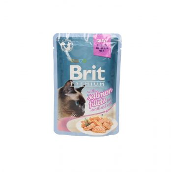 BRIT KOT SASZETKA 85G STERILISED FILECIKI Z ŁOSOSIA W SOSIE