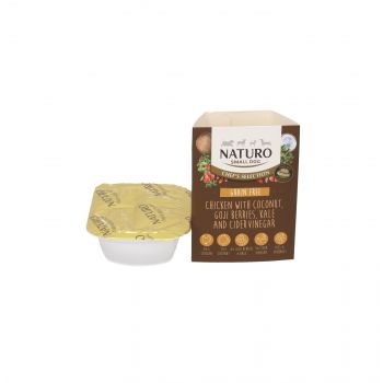 NATURO CHEF'S KURCZAK Z KOKOSEM,JAGODAMI GOJI,JARMUŻEM,OCTEM JABŁKOWYM 150G