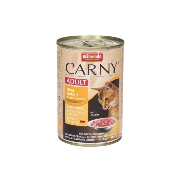 ANIMONDA CARNY PUSZKA 400G KOT WOŁOWINA, KURCZAK/KACZE SERCA 83722