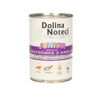 DOLINA NOTECI PREMIUM JUNIOR BOGATA W WĄTRÓBKĘ Z KRÓLIKA 400G