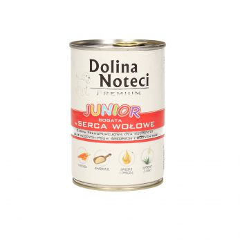 DOLINA NOTECI PREMIUM JUNIOR BOGATA W SERCA WOŁOWE  400G