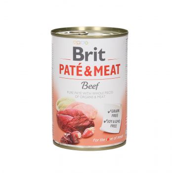 BRIT CARE PUSZKA 400G PIES PATE&MEAT BEEF