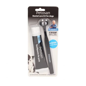 PETOSAN ZESTAW SZCZOTECZKA I PASTA DLA PSÓW RAS ŚREDNICH 7-15KG