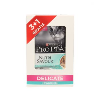 PRO PLAN CAT SASZETKA DELICATE RYBA OCEANICZNA 85G 3+1 GRATIS 12489836