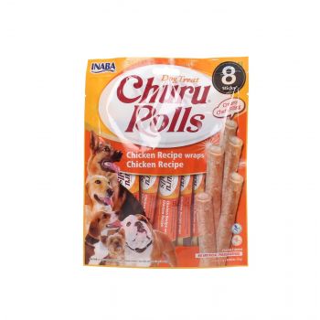 INABA DOG CHURU ROLLS CHICKEN RECIPE WRAPS CHICKEN RECIPE 8X12G EUD731