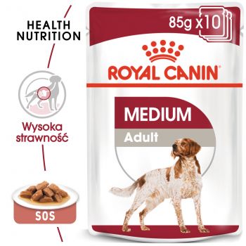 ROYAL CANIN MEDIUM ADULT KARMA MOKRA W SOSIE DLA PSÓW DOROSŁYCH RAS ŚREDNICH 140G