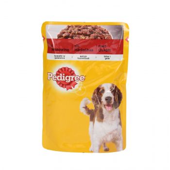 PEDIGREE SASZETKA 100G Z WOŁOWINĄ W GALARETCE