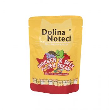 DOLINA NOTECI SUPERFOOD DLA KOTA KURCZAK I WOŁOWINA Z DORADĄ 85G SASZETKA