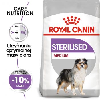 ROYAL CANIN CCN MEDIUM STERILISED KARMA SUCHA DLA PSÓW DOROSŁYCH, RAS ŚREDNICH, STERYLIZOWANYCH 3 KG