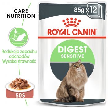 ROYAL CANIN DIGEST SENSITIVE KARMA MOKRA W SOSIE DLA KOTÓW DOROSŁYCH, WRAŻLIWY PRZEWÓD POKARMOWY 85 G