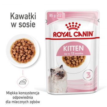 ROYAL CANIN Kitten Instinctive w sosie karma mokra w sosie dla kociąt do 12 miesiąca życia 85 G