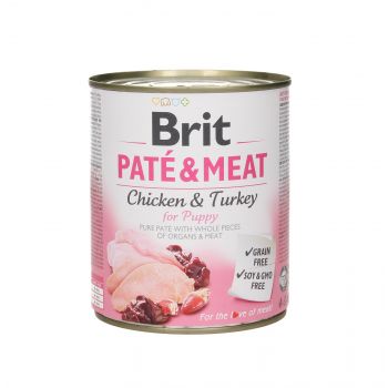 BRIT CARE PUSZKA 800G PIES PATE&MEAT PUPPY CHICKEN & TURKEY